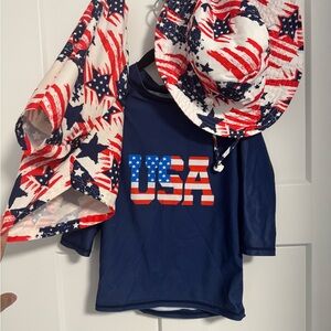 Patriotic Kids Swim Rashguard Set